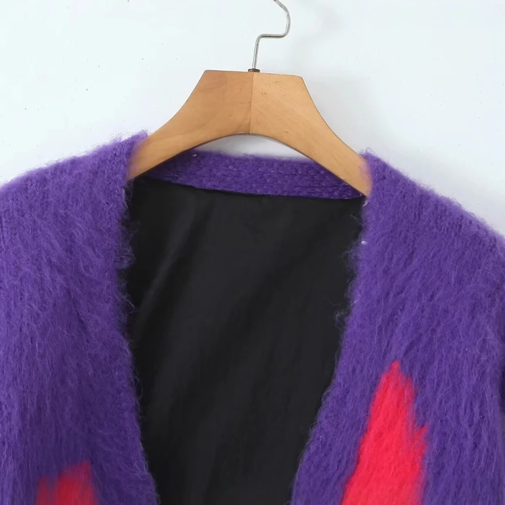 Cardigan Women Panelled Sweater Autumn Winter - Image 3