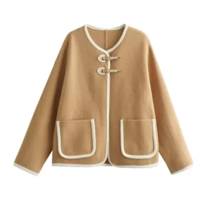 Coat Women Knitted Cardigan Autumn Winter O-neck Jackets