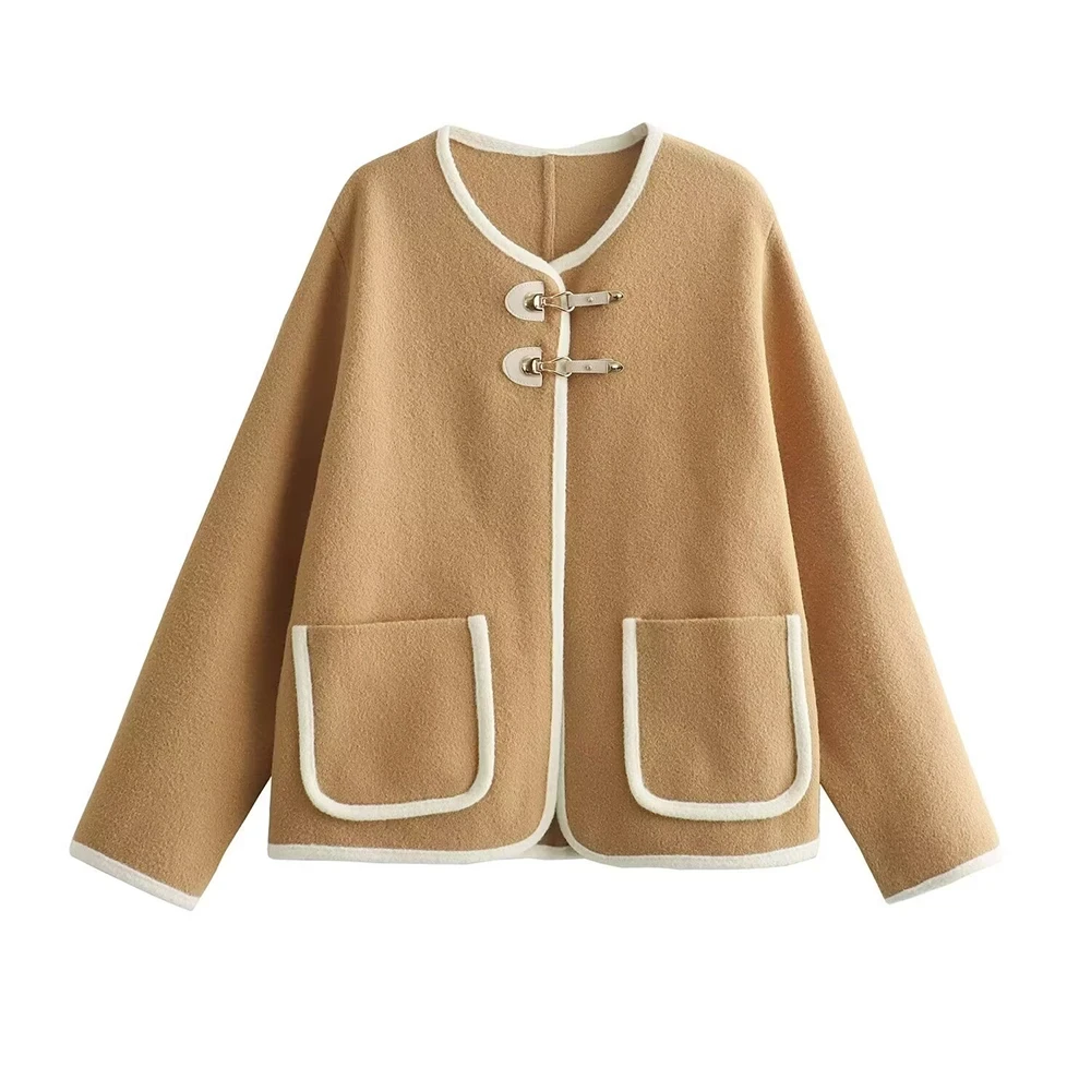 Coat Women Knitted Cardigan Autumn Winter O-neck Jackets