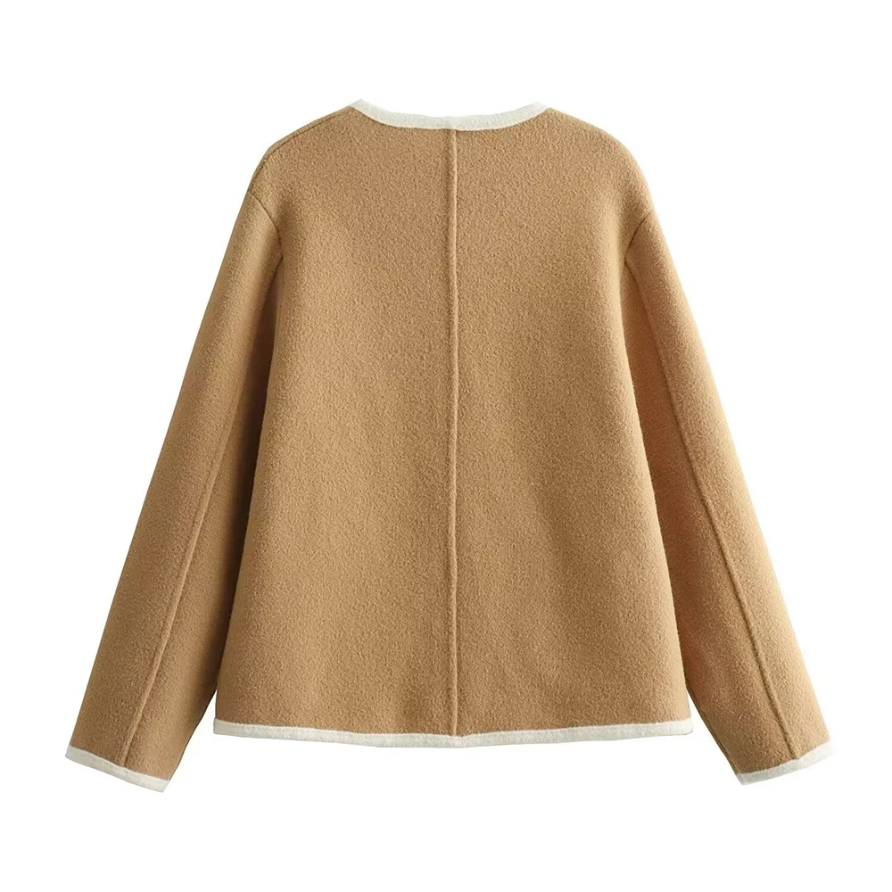 Coat Women Knitted Cardigan Autumn Winter O-neck Jackets - Image 3