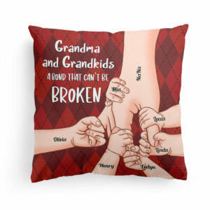 Grandparent And Grandkid A Bond That Can’t Be Broken – Personalized Pillow – Birthday, Loving Gift For Grandpa, Grandma, Mom & Dad