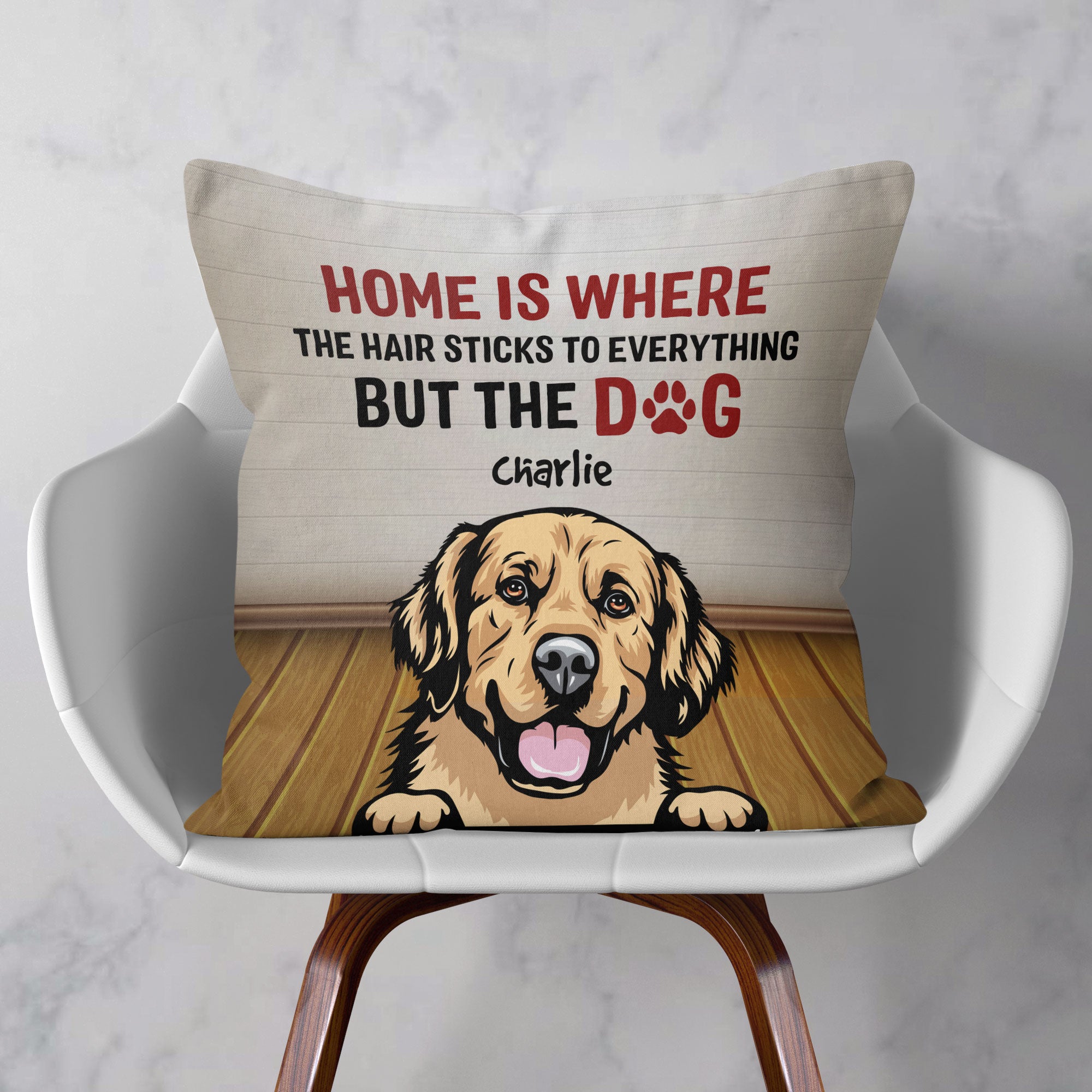 Home Is Where The Hair Sticks To Everything – Personalized Pillow – Birthday, Loving Gift For Cat & Dog Lover, Pet Owner, Fur Mom, Fur Dad - Image 2