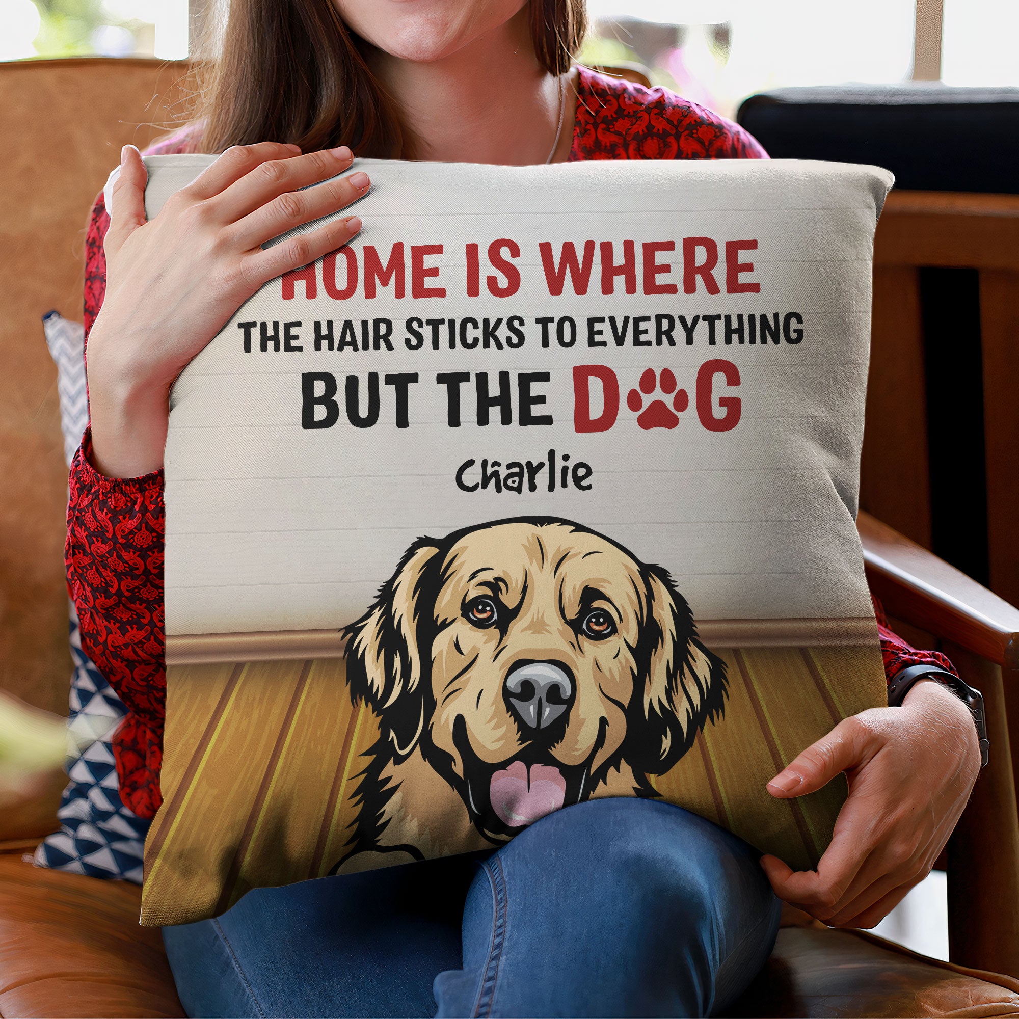 Home Is Where The Hair Sticks To Everything – Personalized Pillow – Birthday, Loving Gift For Cat & Dog Lover, Pet Owner, Fur Mom, Fur Dad - Image 3