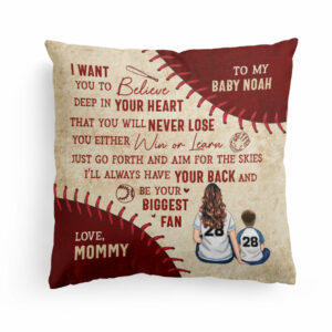 I’ll Always Be Your Biggest Fan – Personalized Pillow – Birthday, Loving Gift For Baseball Players, Son And Daughter, Grandkids