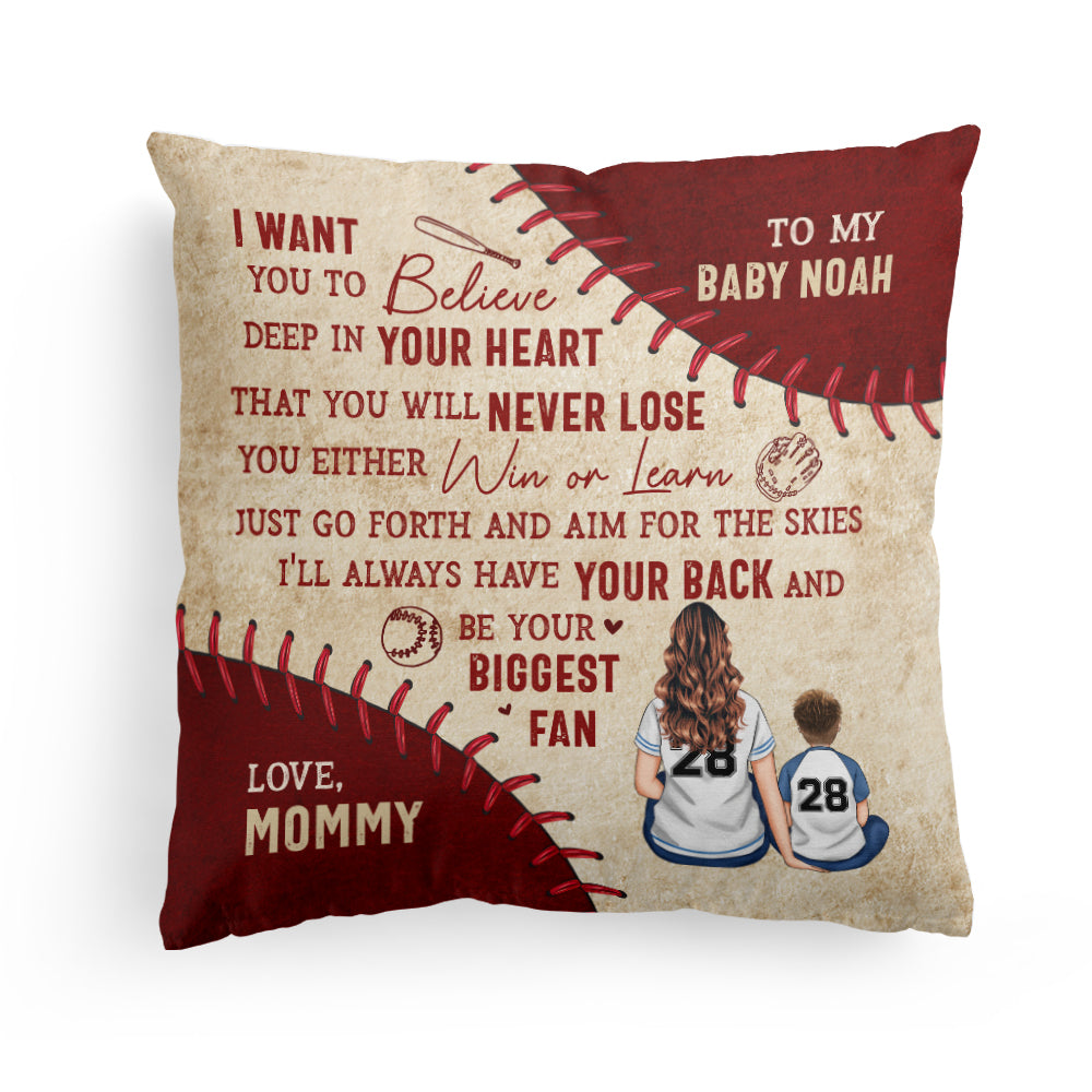 I’ll Always Be Your Biggest Fan – Personalized Pillow – Birthday, Loving Gift For Baseball Players, Son And Daughter, Grandkids