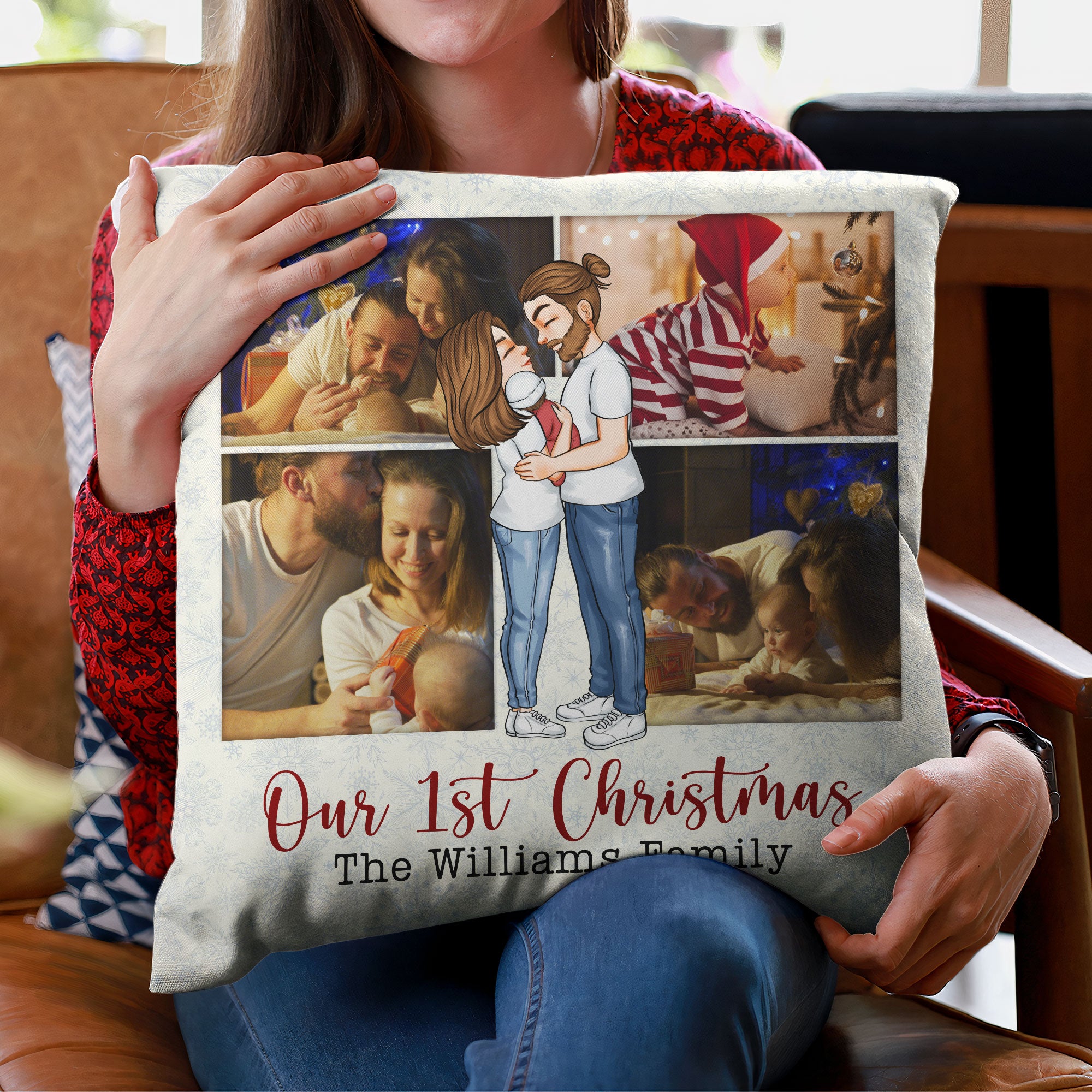 Our Christmas – Personalized Pillow – Christmas Gift For Spouse, Lover, Couple, Husband, Wife, Newly Wed, First Child, Newborn Baby - Image 3