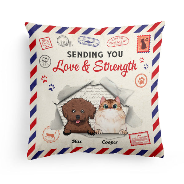 Sending Love And Strength – Personalized Pillow – Birthday, Loving Gift For Cat & Dog Lover, Pet Owner, Pet Mom, Pet Dad - Image 5