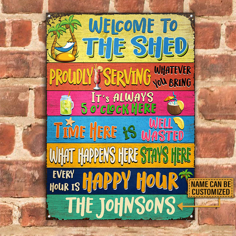 The Shed What Happens Here Stays Here Custom Classic Metal Signs - Image 2