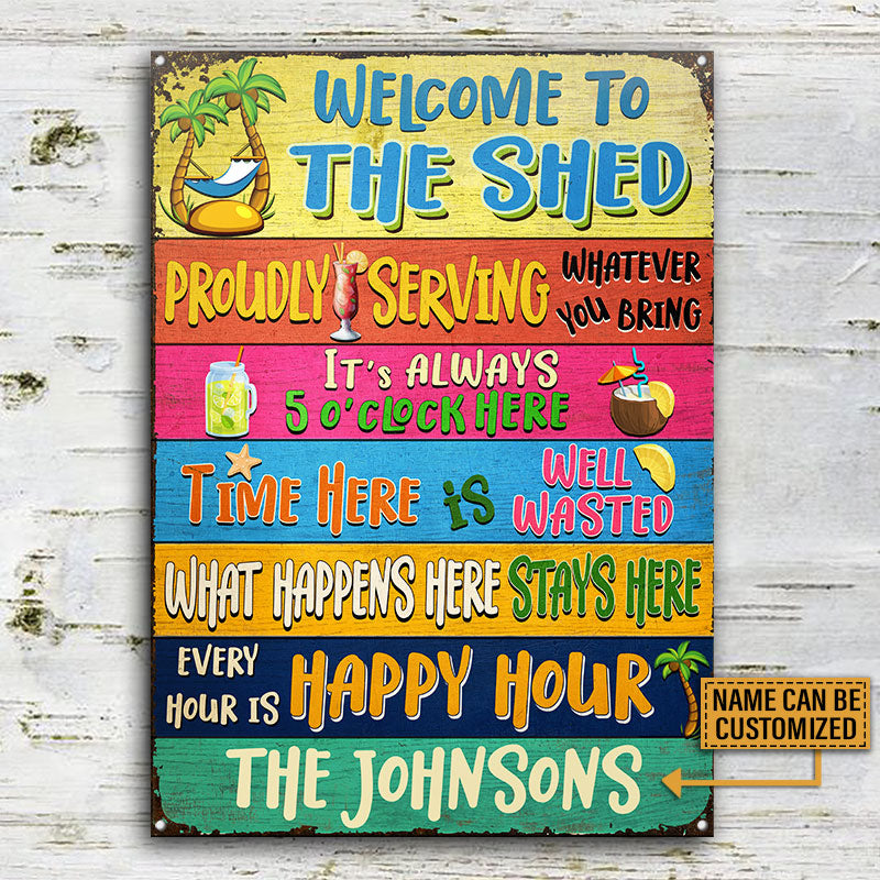The Shed What Happens Here Stays Here Custom Classic Metal Signs - Image 3