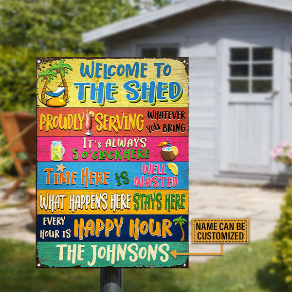 The Shed What Happens Here Stays Here Custom Classic Metal Signs - Image 5
