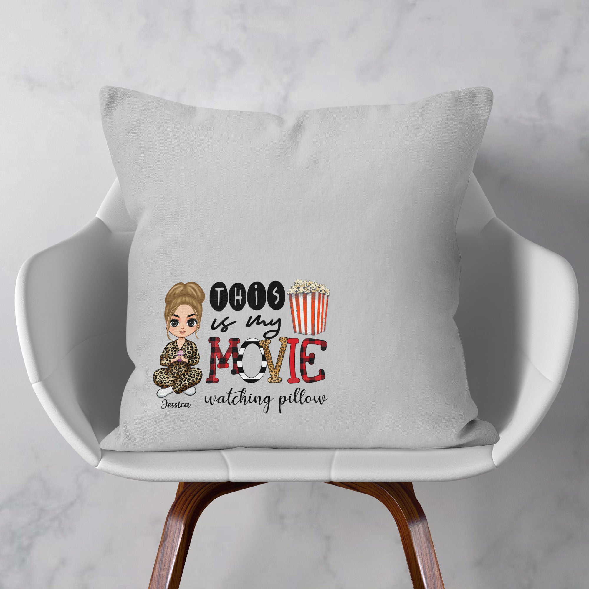 This Is My Movie Watching Pillow – Personalized Pillow – Birthday, Christmas, New Year Gift For Her, Girl, Woman - Image 2