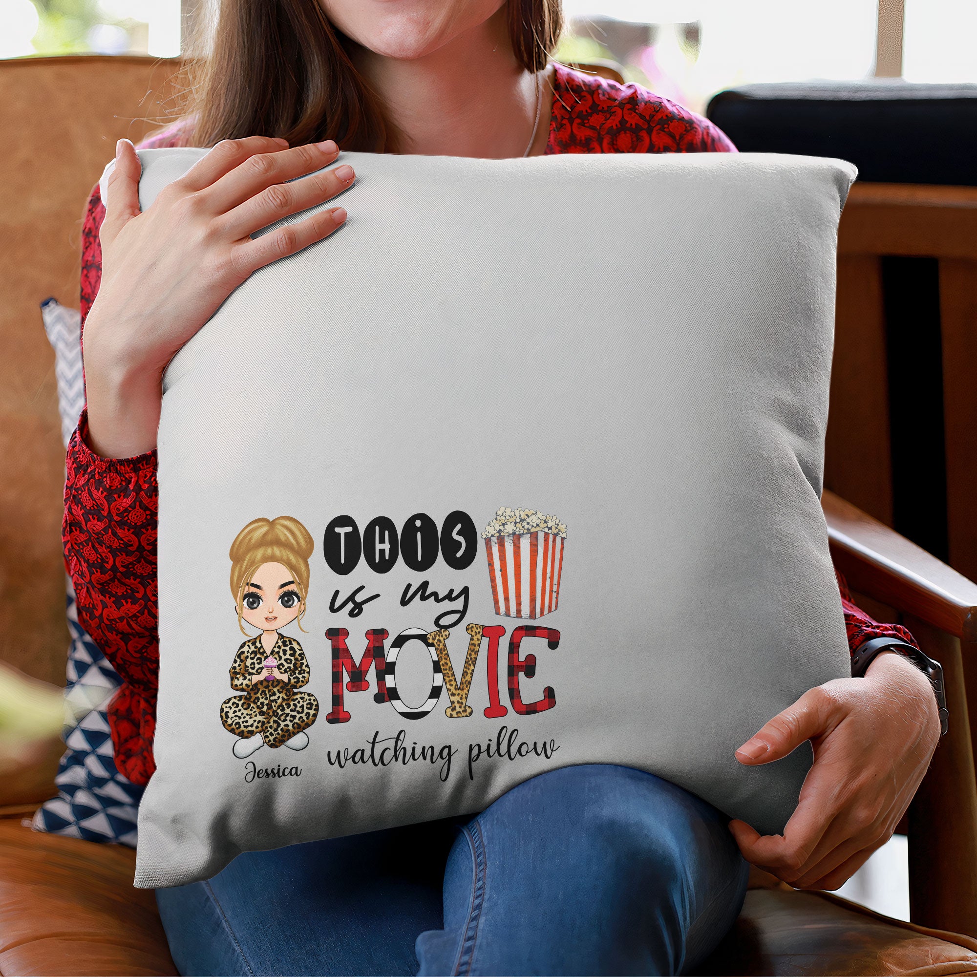 This Is My Movie Watching Pillow – Personalized Pillow – Birthday, Christmas, New Year Gift For Her, Girl, Woman - Image 3