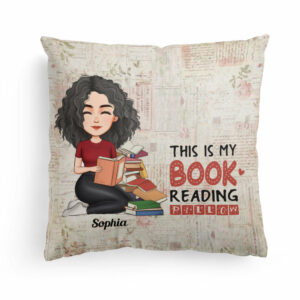 This Is My Book Reading Pillow 2 – Personalized Pillow – Birthday Christmas Gift For Book Lovers, Gift For Besties, Sister