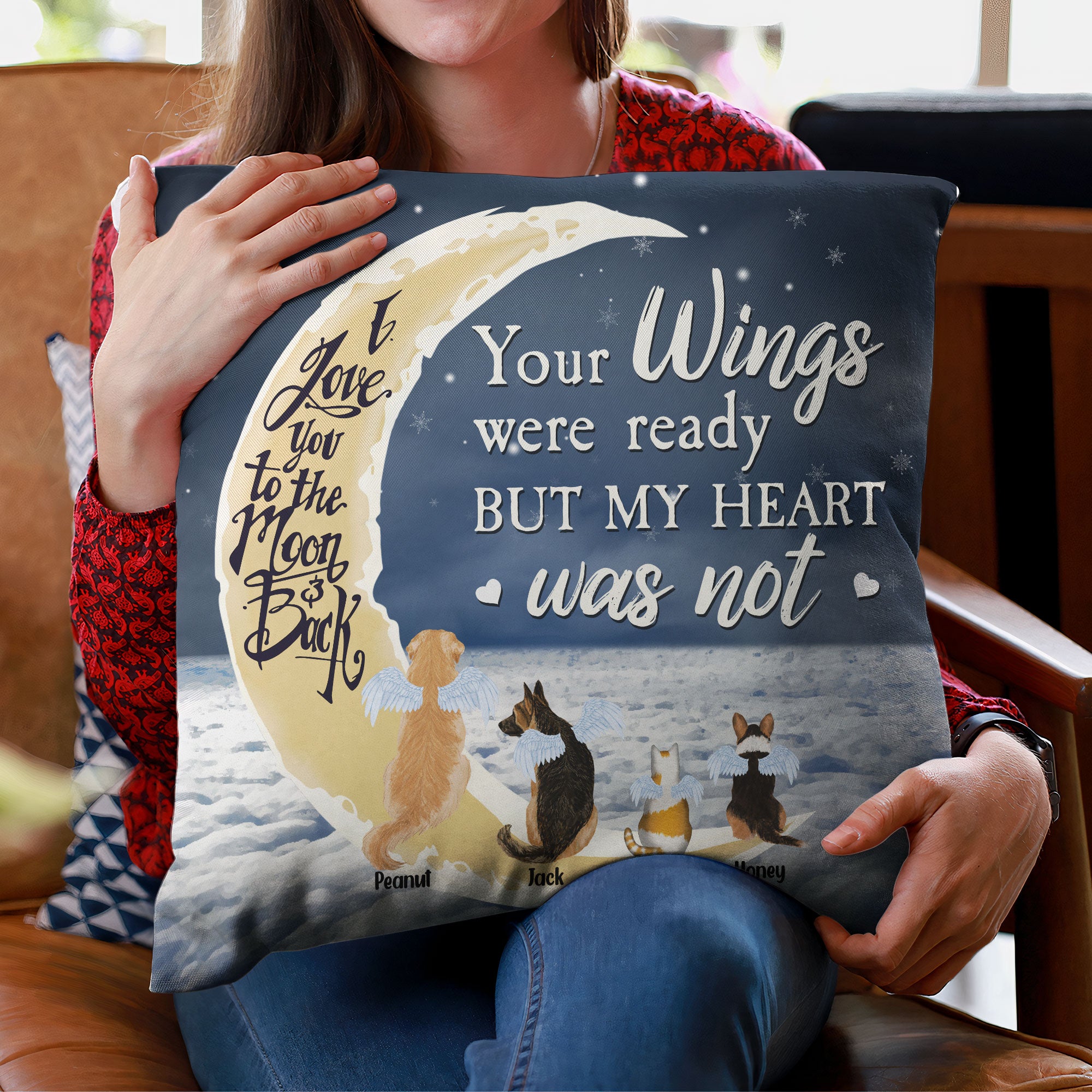 Your Wings Were Ready But My Heart Was Not – Personalized Pillow – Christmas, Memorial, Loving Gift For Pet Loss Owners, Cat Lovers, Dog Lovers - Image 3