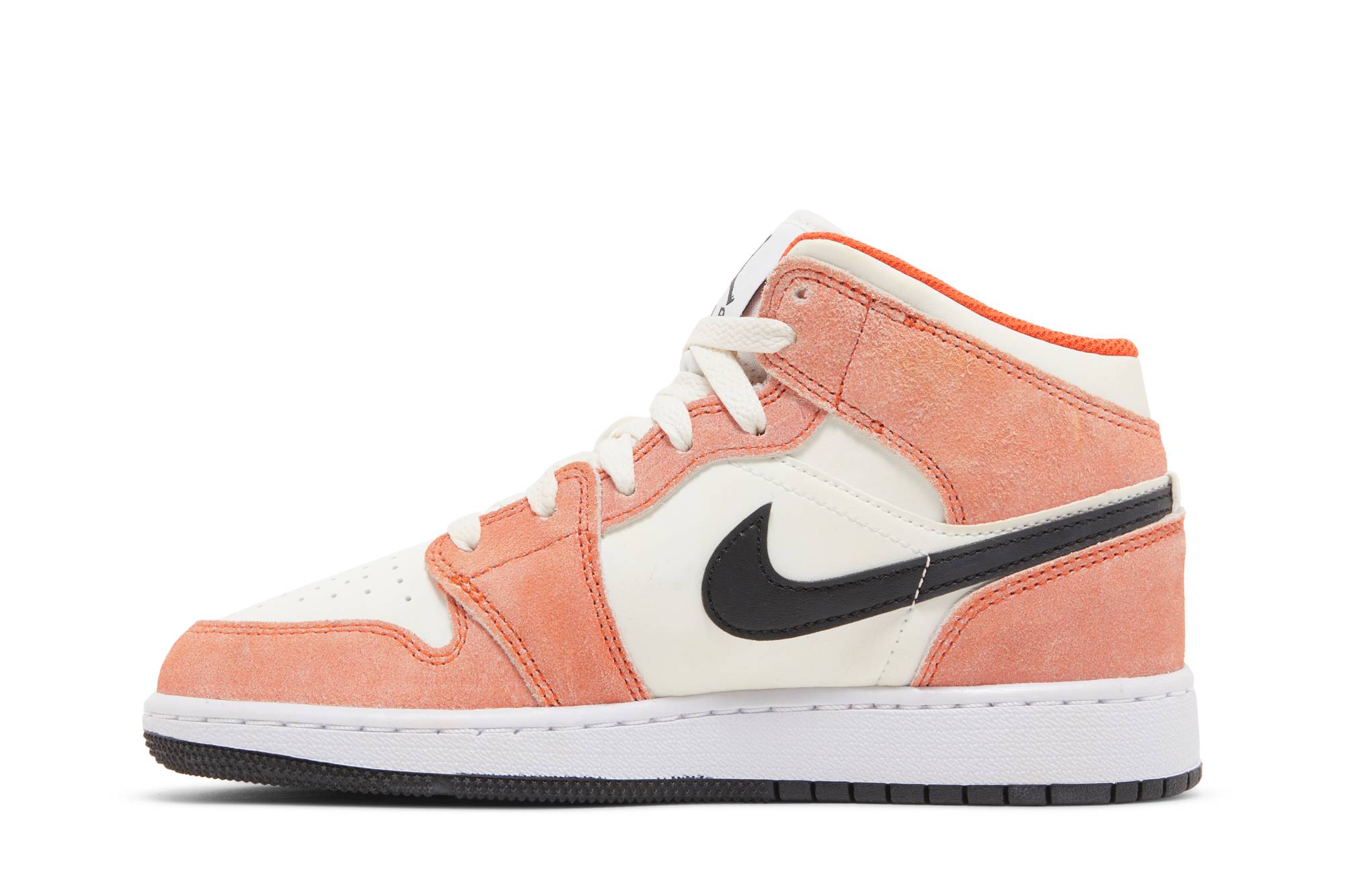 ( Grade School ) Air Jordan 1 Mid Orange Suede DV1336-800 - Image 10