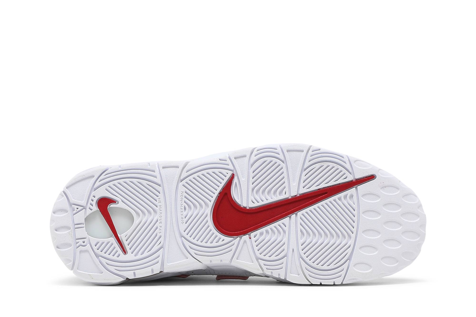 ( Grade School ) Nike Air More Uptempo 2021 White Varsity Red DJ5988-100 - Image 4