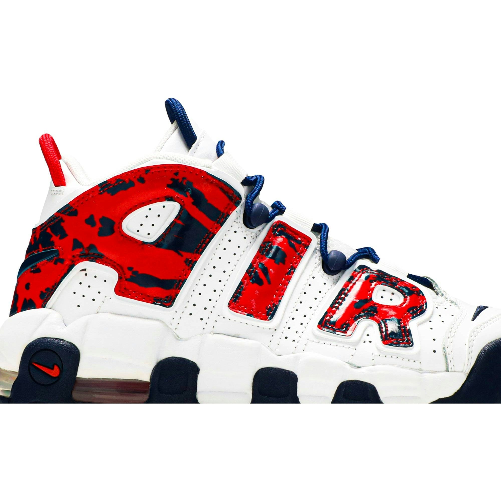 ( Grade School ) Nike Air More Uptempo ‘White Blue Red Camo’ CZ7885-100 - Image 2