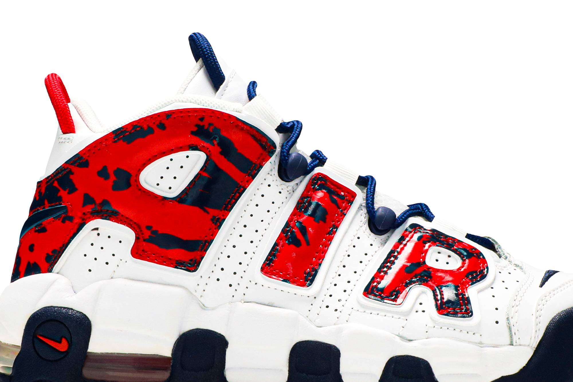 ( Grade School ) Nike Air More Uptempo ‘White Blue Red Camo’ CZ7885-100 - Image 9