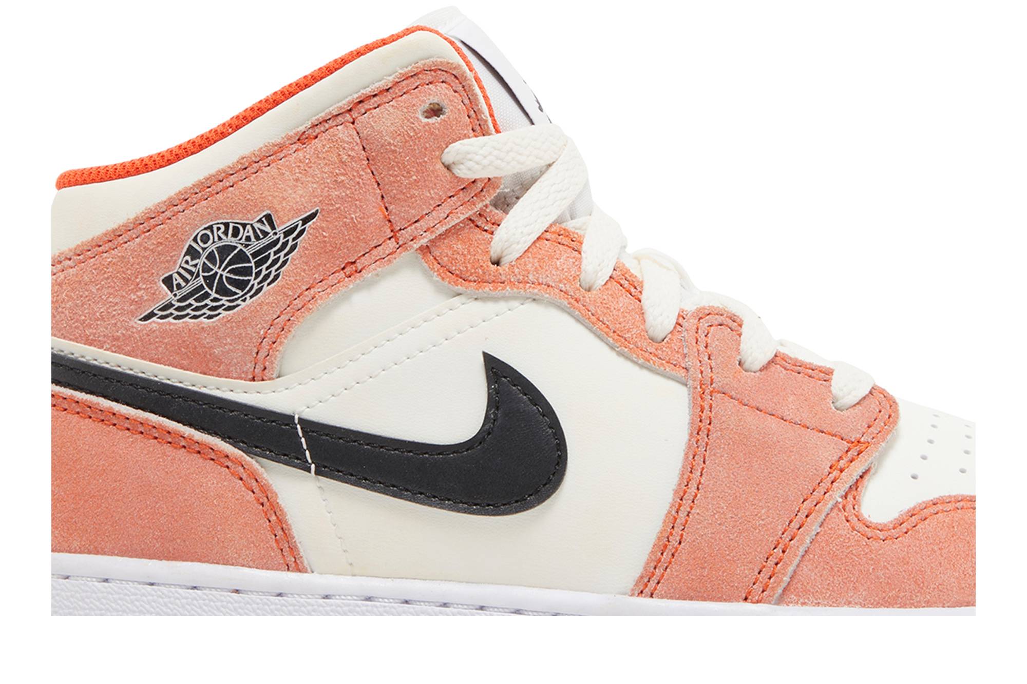 ( Grade School ) Air Jordan 1 Mid Orange Suede DV1336-800 - Image 9