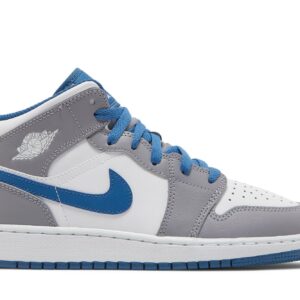 ( Grade School ) Air Jordan 1 Mid ‘Cement True Blue’ DQ8423-014