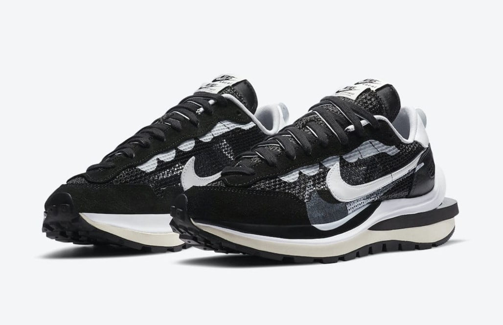 Sacai X Nike Vaporwaffle Black White - Image 3
