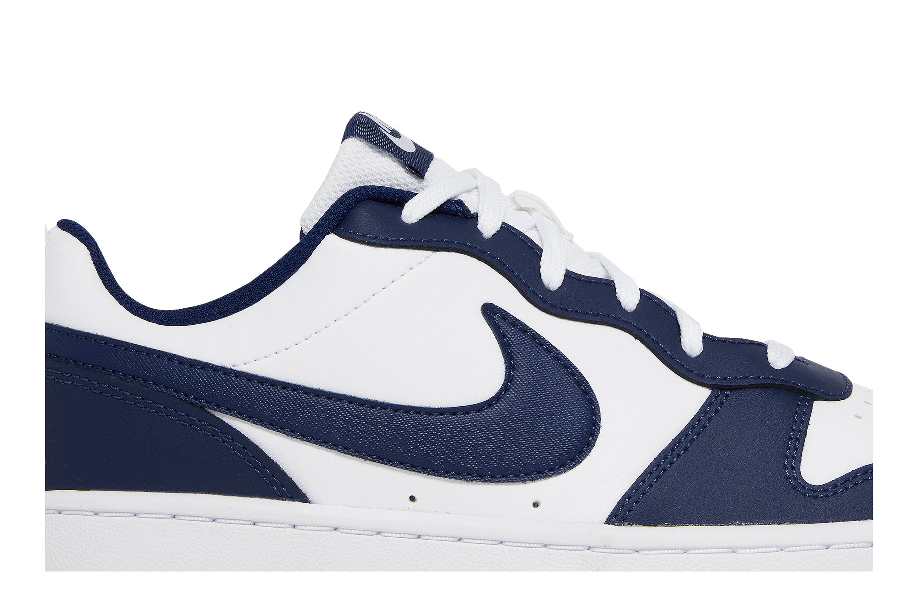 ( Grade School ) Nike Court Borough Low 2 ‘White Blue Void’ BQ5448-107 - Image 2