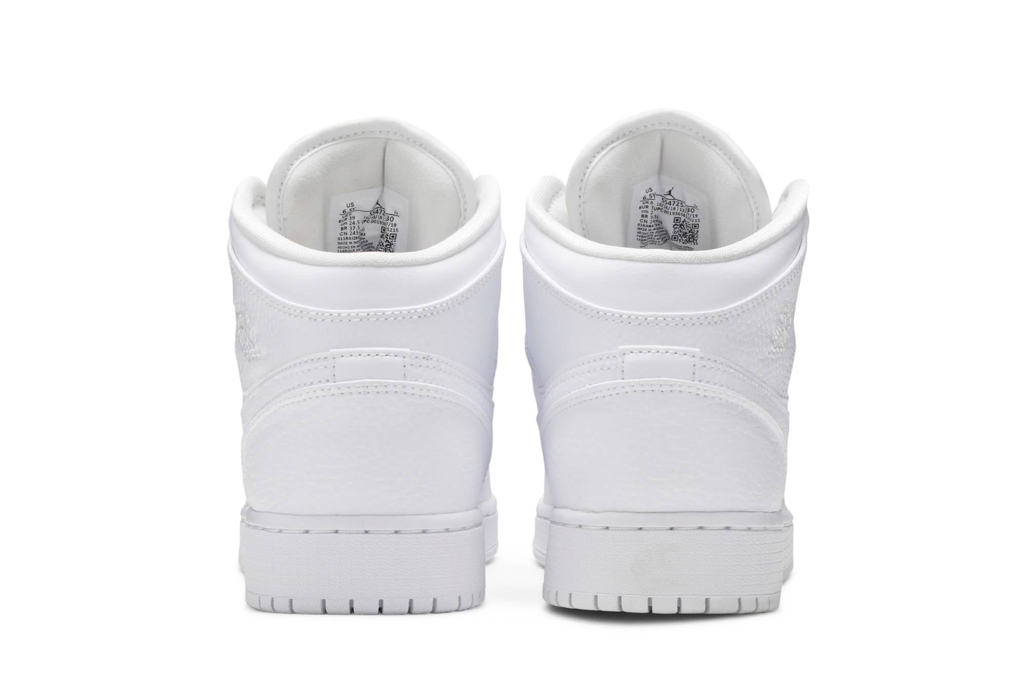 ( Grade School ) Air Jordan 1 Mid ‘Triple White’ 554725-130 - Image 6