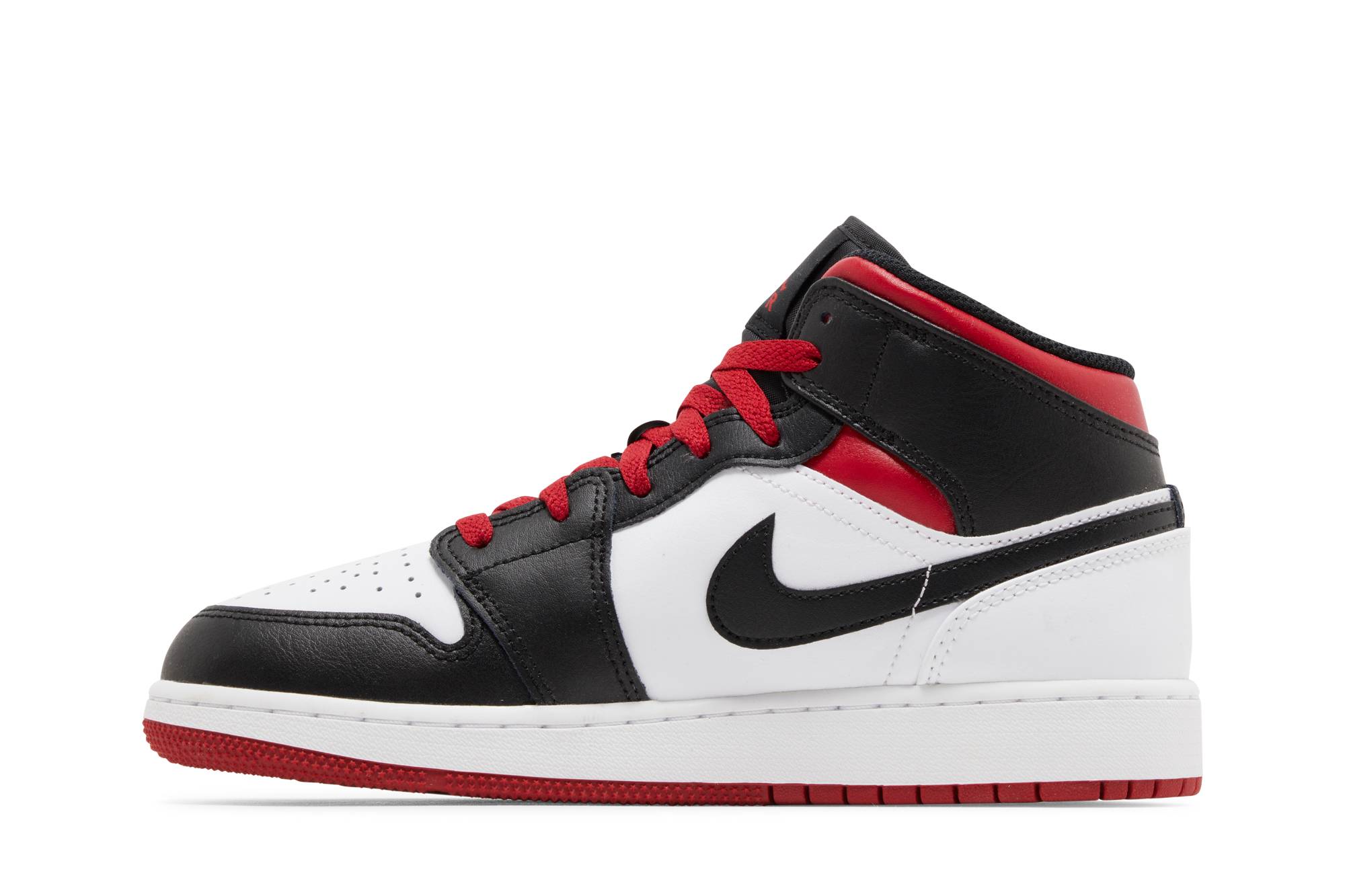 ( Grade School ) Air Jordan 1 Mid Gym Red Black Toe DQ8423-106 - Image 3