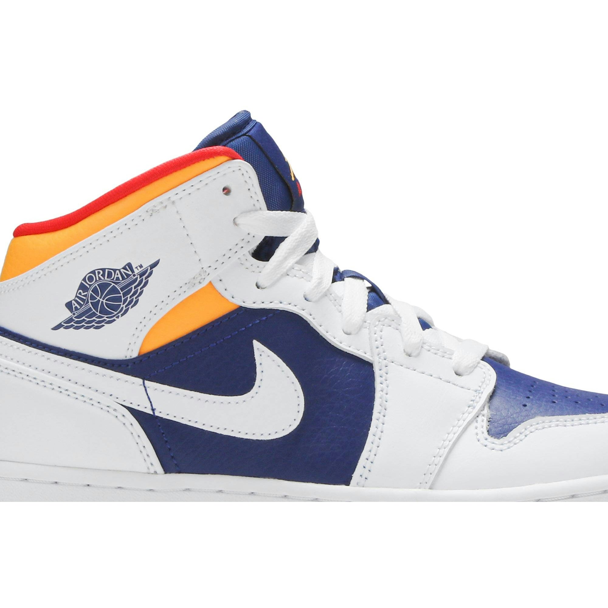 ( Grade School ) Air Jordan 1 Mid ‘White Deep Royal Blue’ 554725-131 - Image 2