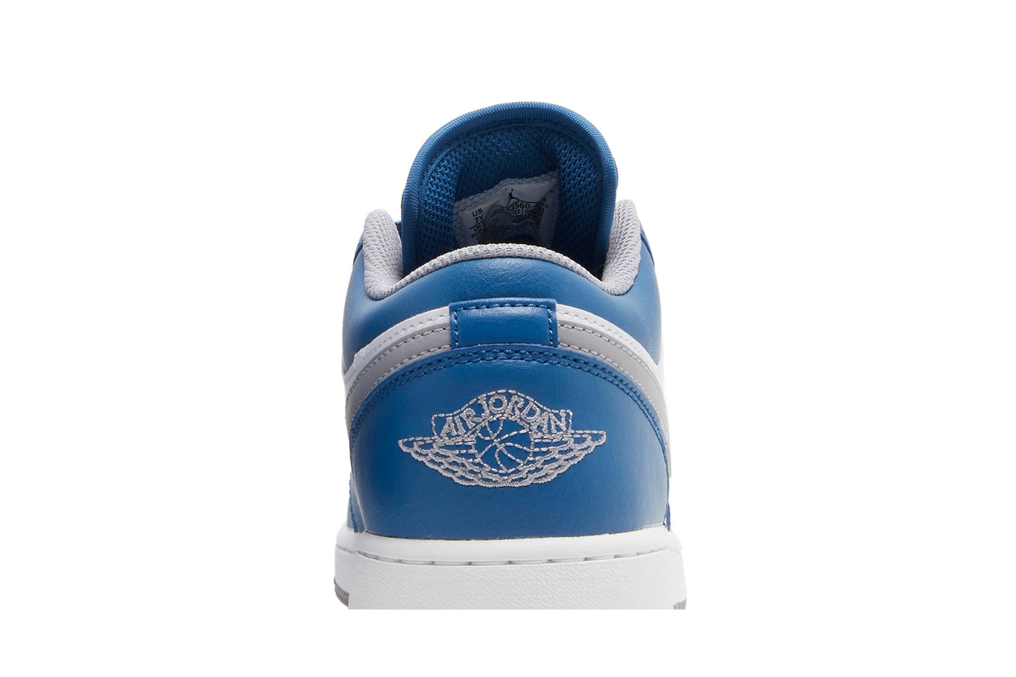 ( Grade School ) Air Jordan 1 Low ‘True Blue Cement’ 553560-412 - Image 14