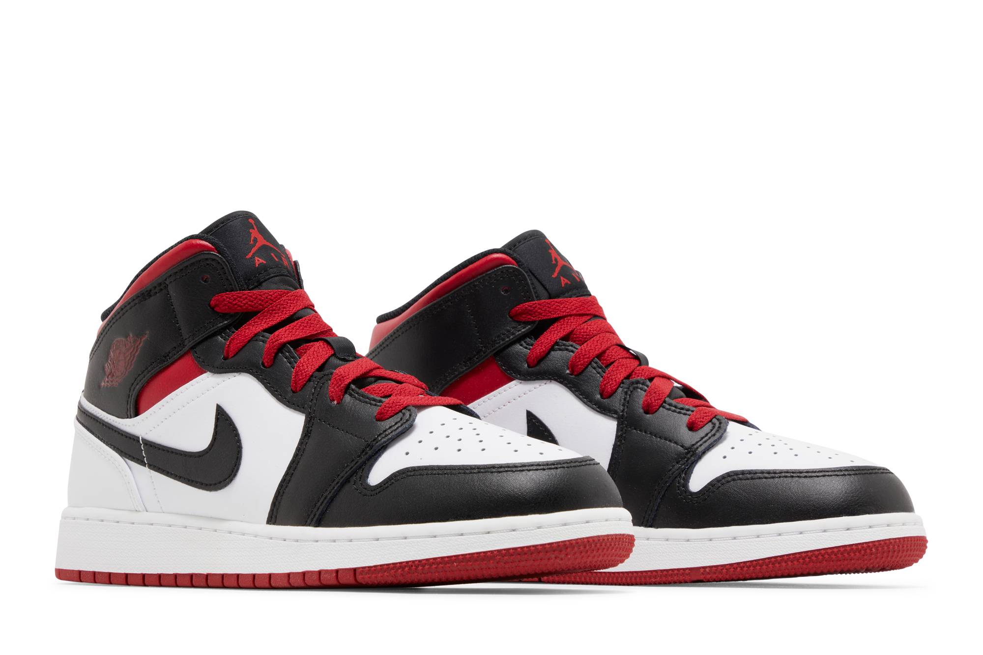 ( Grade School ) Air Jordan 1 Mid Gym Red Black Toe DQ8423-106 - Image 8