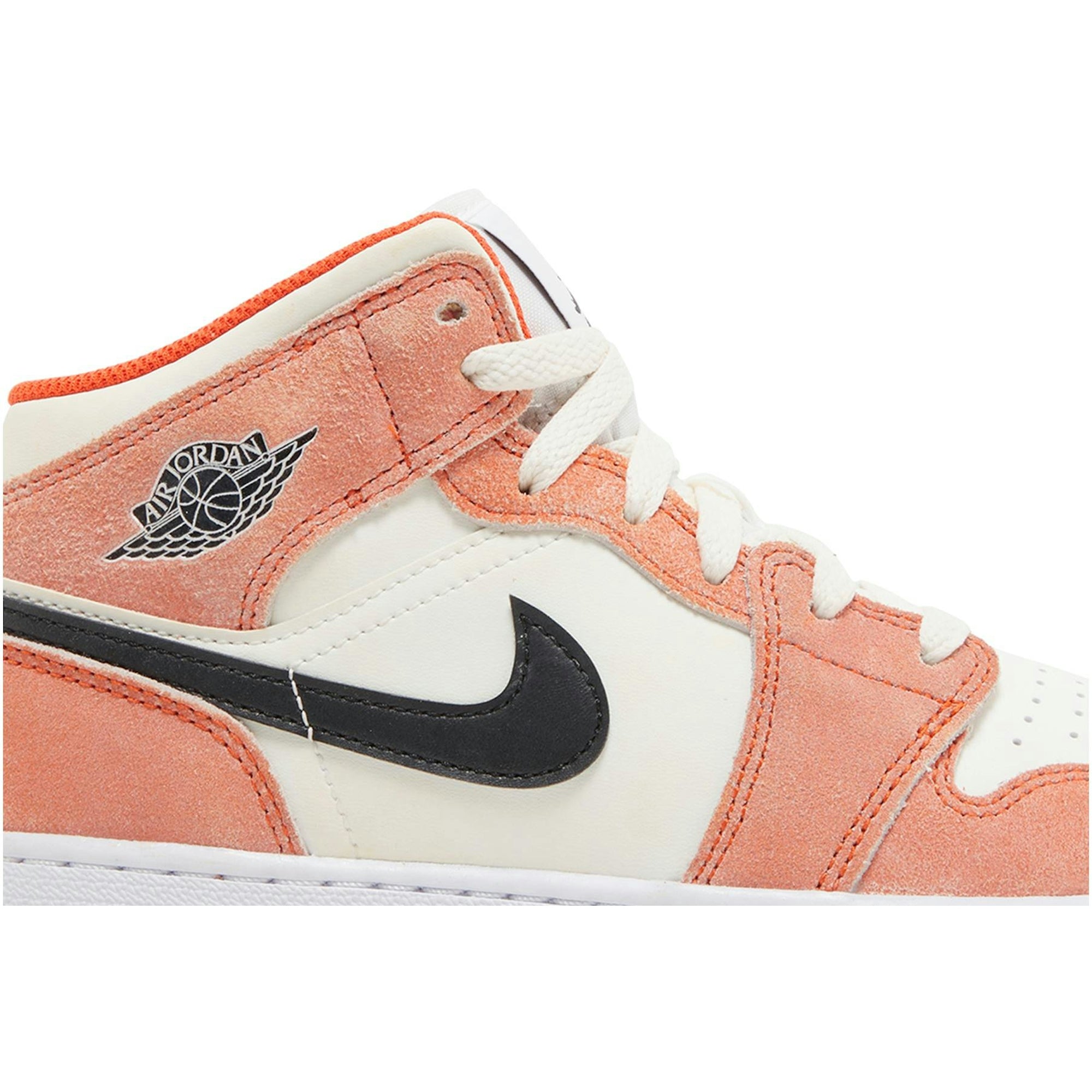 ( Grade School ) Air Jordan 1 Mid Orange Suede DV1336-800 - Image 2