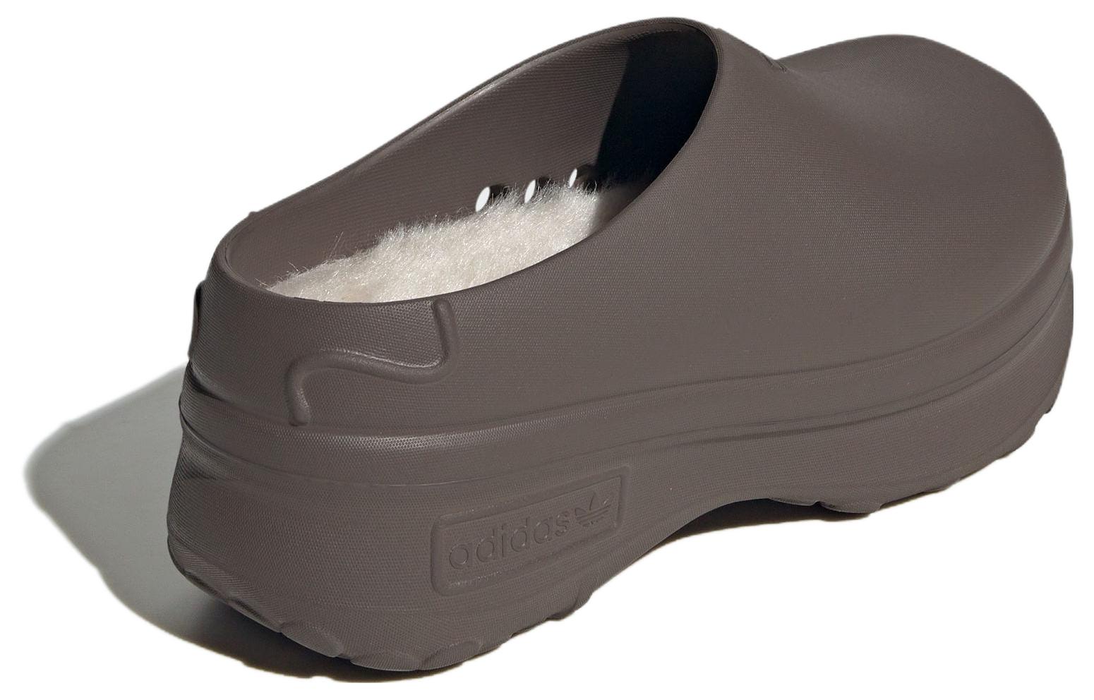 ( Women ) Adidas Originals Adilette Clog Plush Brown IH3360 - Image 4