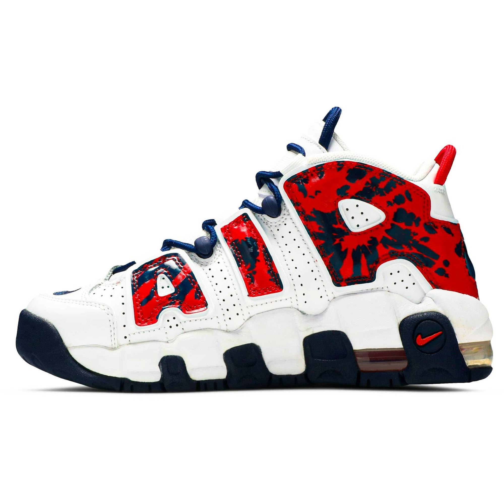( Grade School ) Nike Air More Uptempo ‘White Blue Red Camo’ CZ7885-100 - Image 3