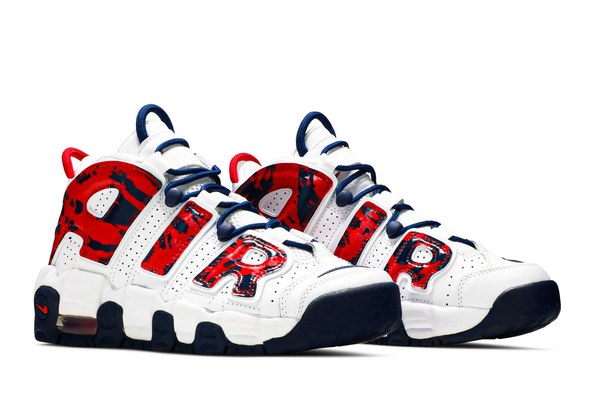 ( Grade School ) Nike Air More Uptempo ‘White Blue Red Camo’ CZ7885-100 - Image 15