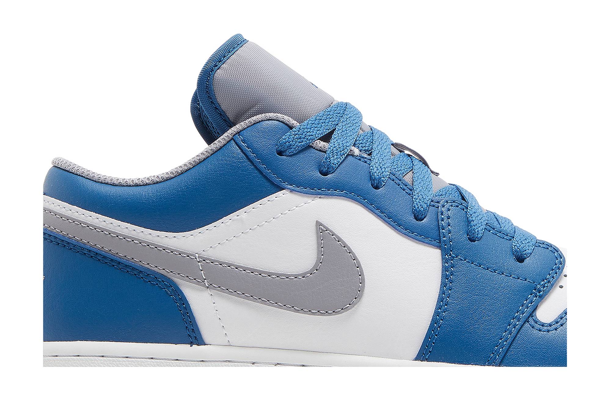 ( Grade School ) Air Jordan 1 Low ‘True Blue Cement’ 553560-412 - Image 9