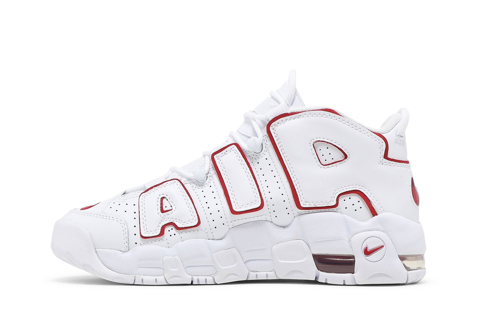 ( Grade School ) Nike Air More Uptempo 2021 White Varsity Red DJ5988-100 - Image 3