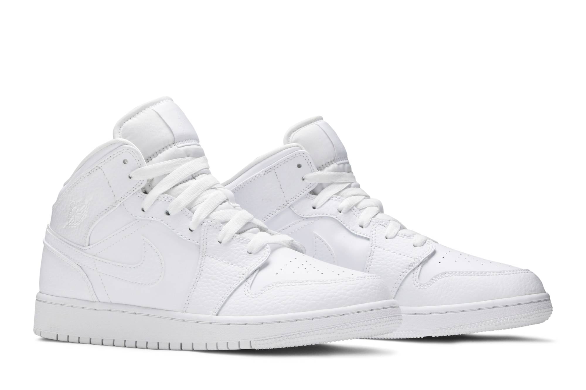( Grade School ) Air Jordan 1 Mid ‘Triple White’ 554725-130 - Image 8