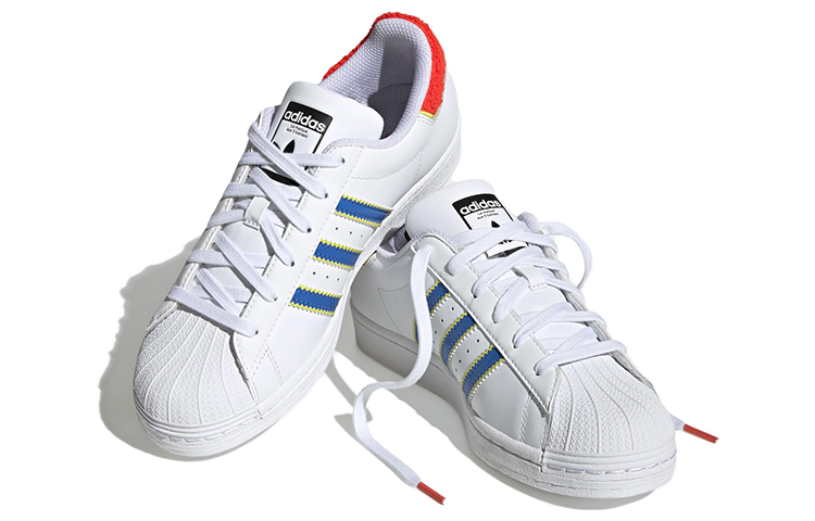 ( Women ) Adidas Originals Superstar White Blue HQ1939 - Image 3