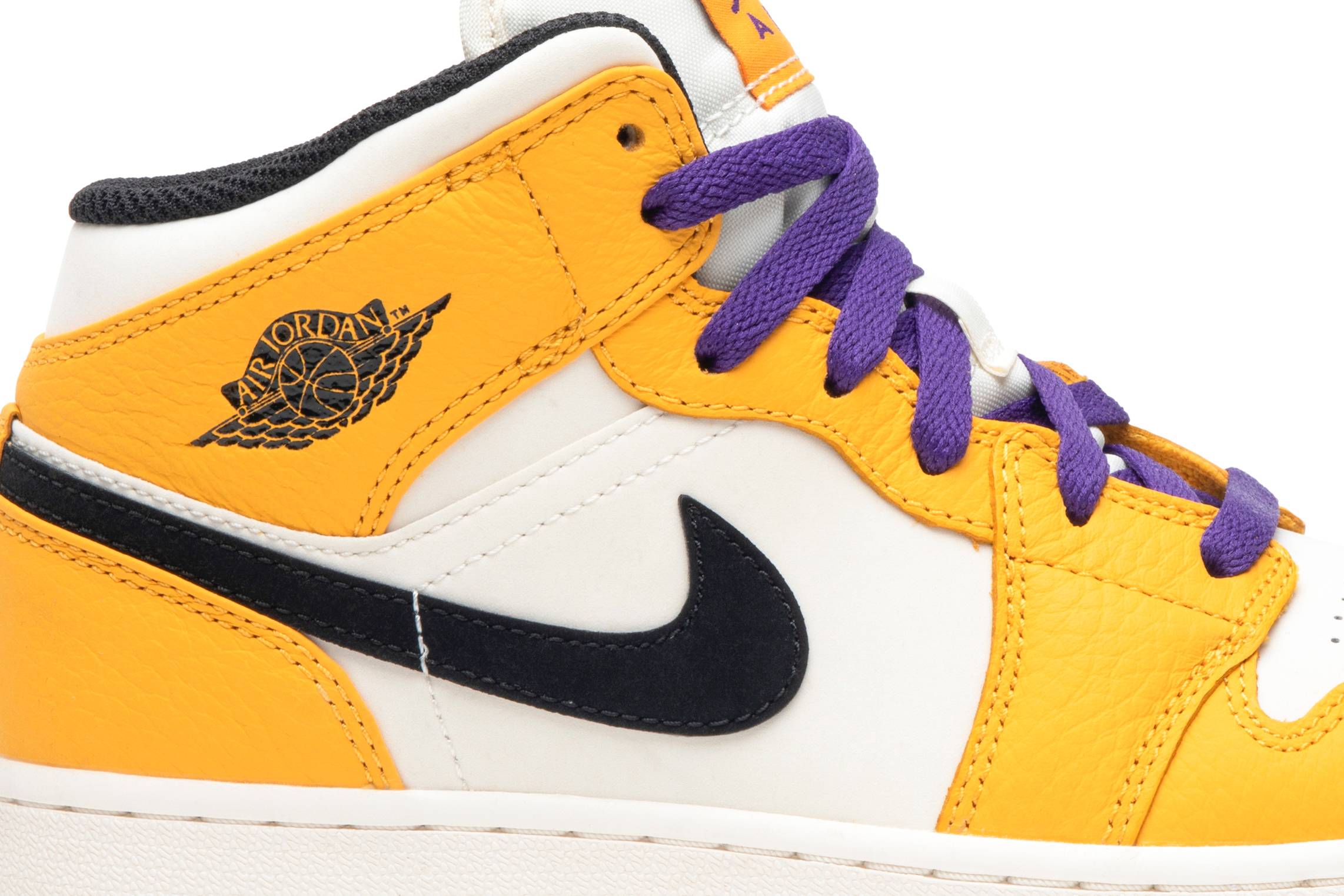 ( Grade School ) Air Jordan 1 Mid Lakers BQ6931-700 - Image 2