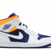 Air Jordan 1 Mid ‘White Deep Royal Blue’ Unfading Sneaker