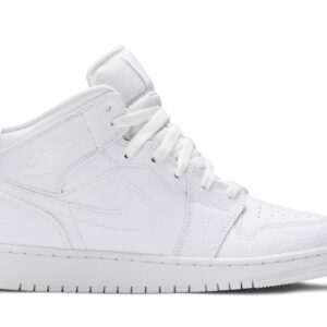( Grade School ) Air Jordan 1 Mid ‘Triple White’ 554725-130
