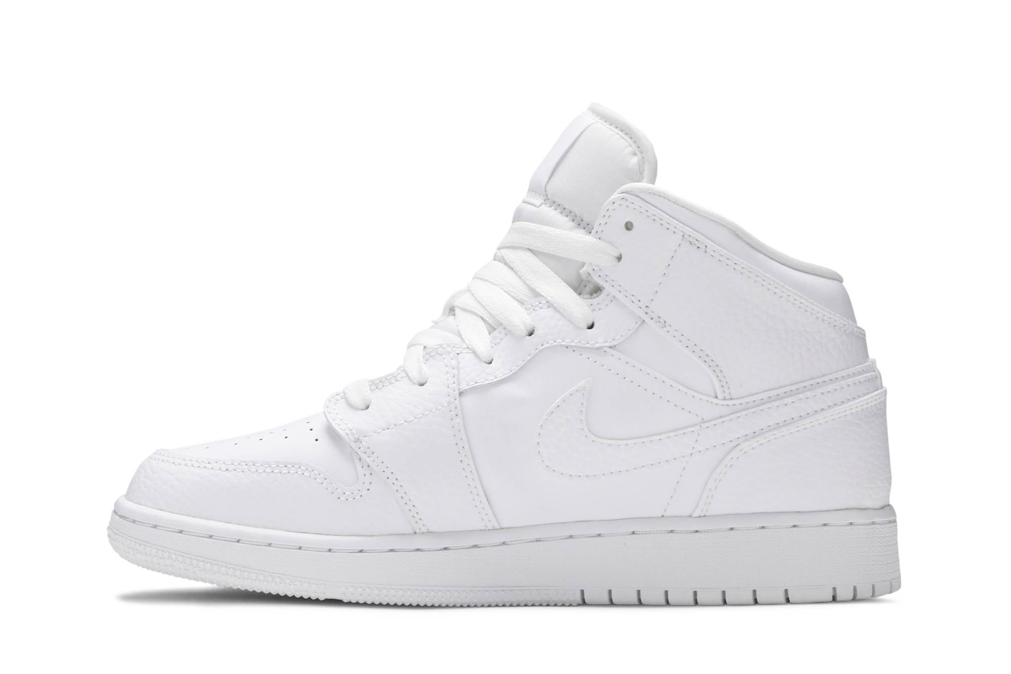 ( Grade School ) Air Jordan 1 Mid ‘Triple White’ 554725-130 - Image 3