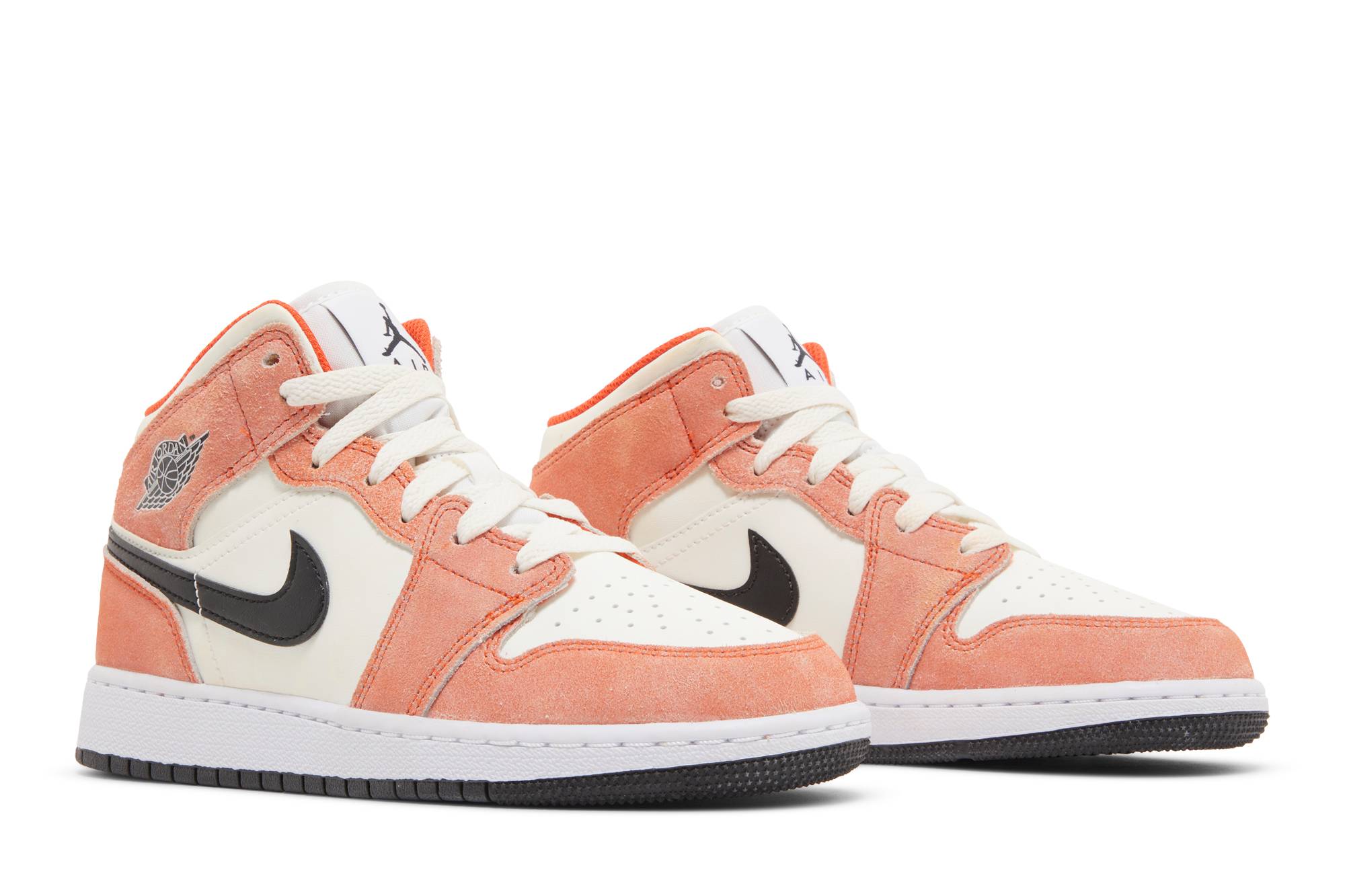 ( Grade School ) Air Jordan 1 Mid Orange Suede DV1336-800 - Image 15