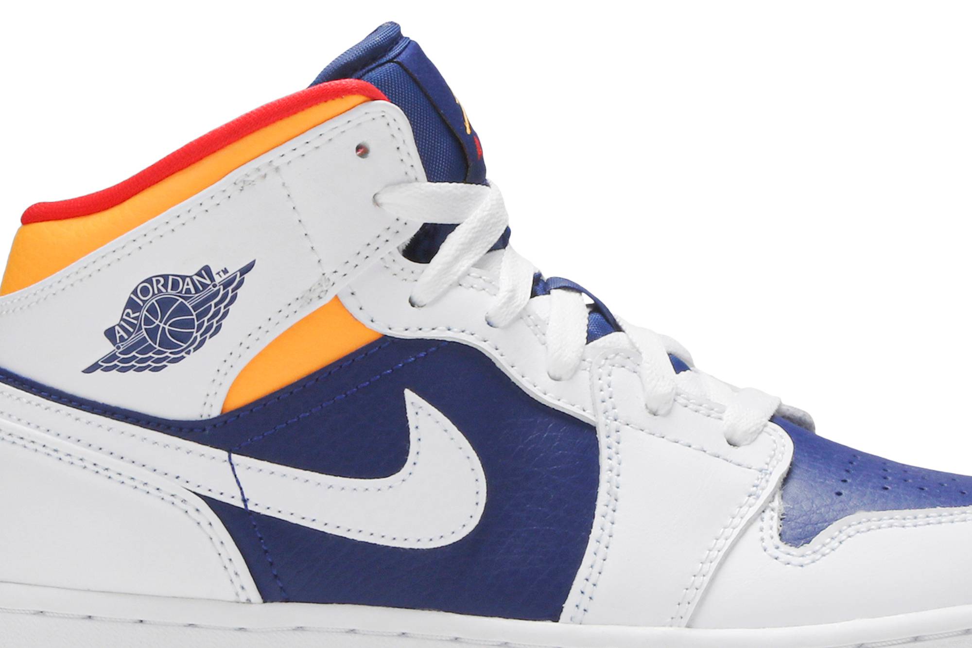 ( Grade School ) Air Jordan 1 Mid ‘White Deep Royal Blue’ 554725-131 - Image 9