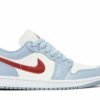 ( Women ) Air Jordan 1 Low Blue Whisper Dune Red DC0774-164