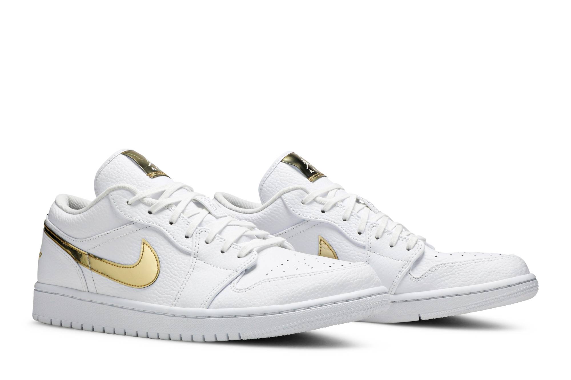 ( Women ) Air Jordan 1 Retro Low White Metallic Gold CZ4776-100 - Image 8