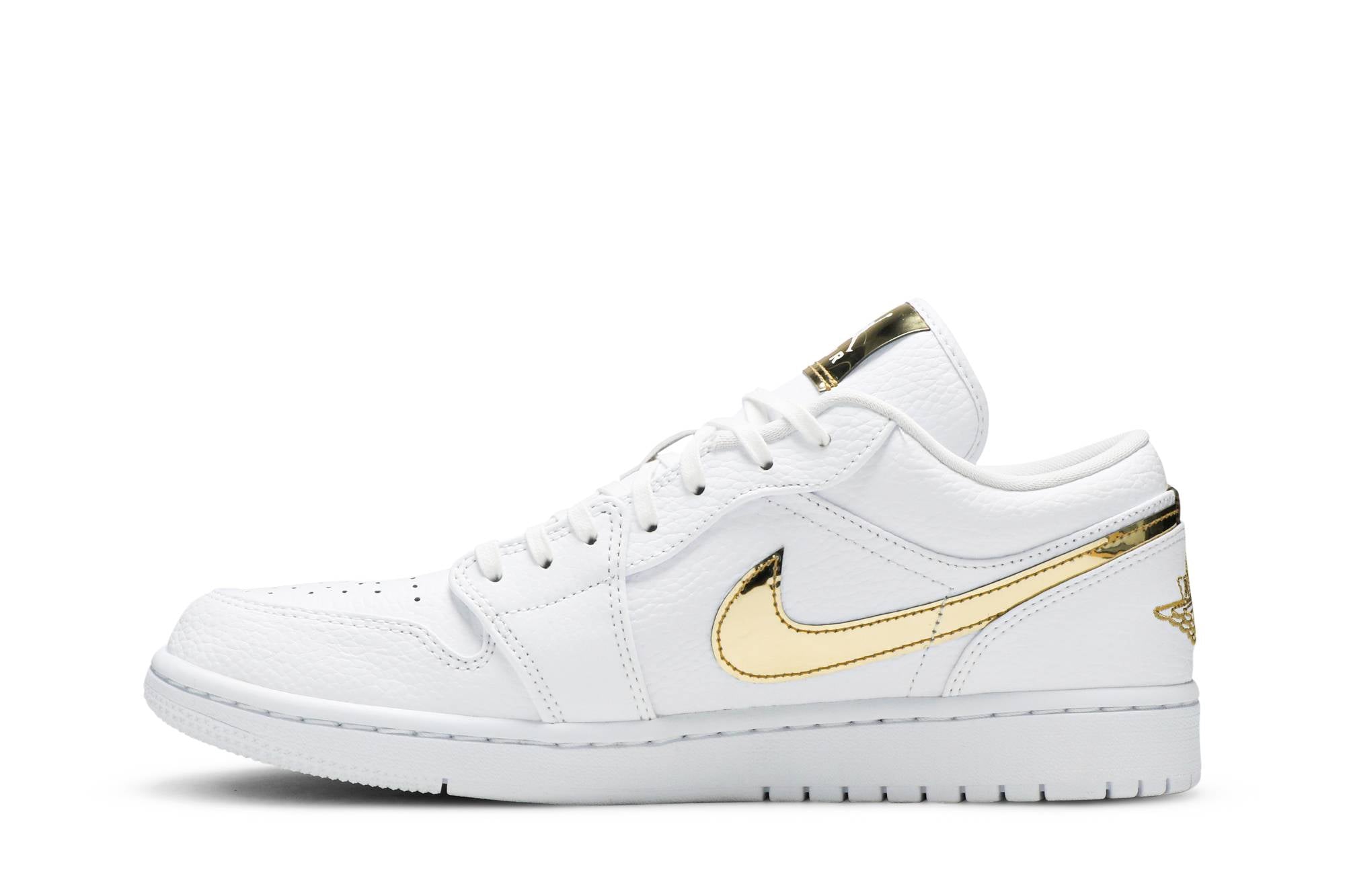 ( Women ) Air Jordan 1 Retro Low White Metallic Gold CZ4776-100 - Image 3
