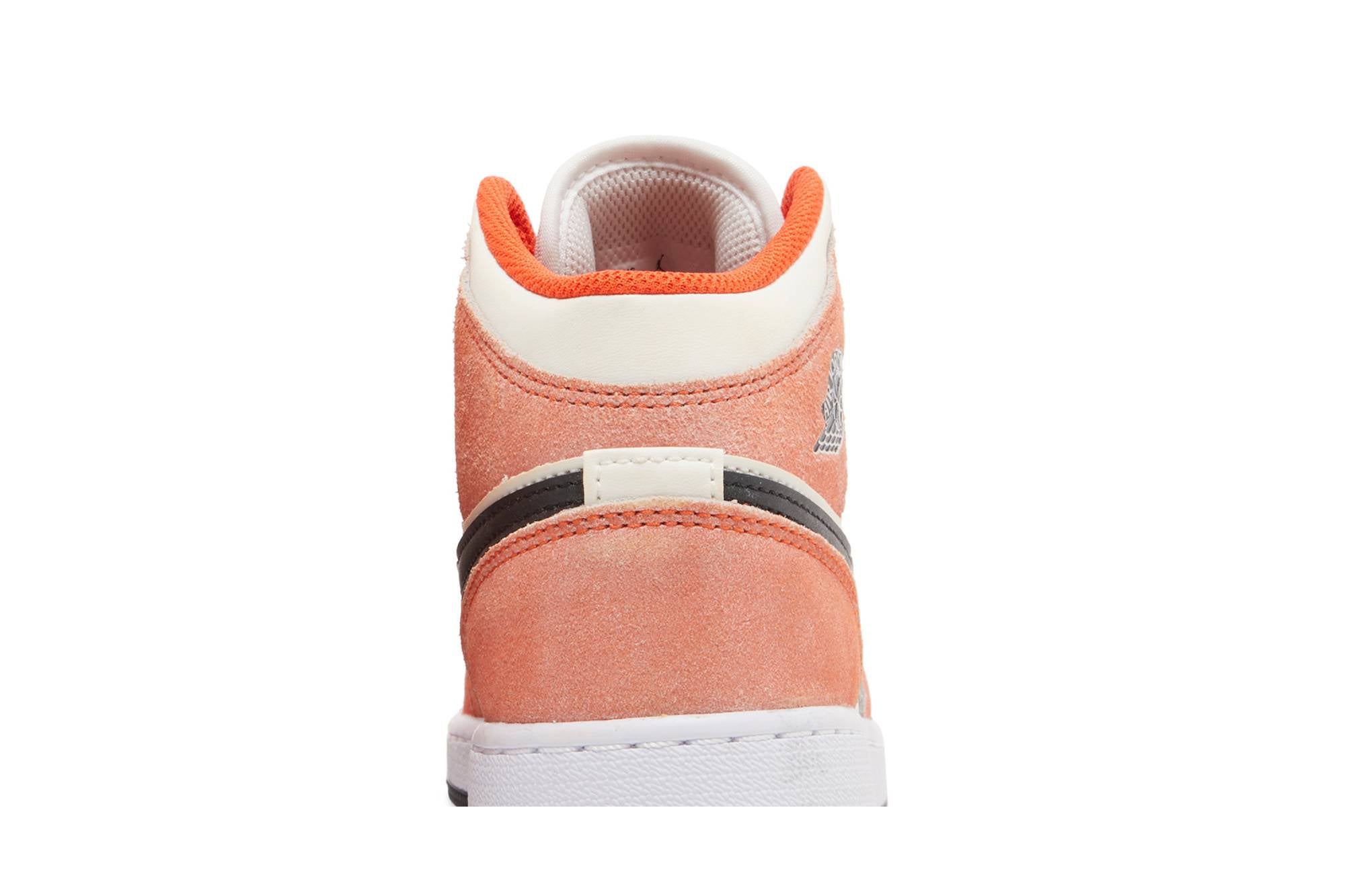 ( Grade School ) Air Jordan 1 Mid Orange Suede DV1336-800 - Image 14