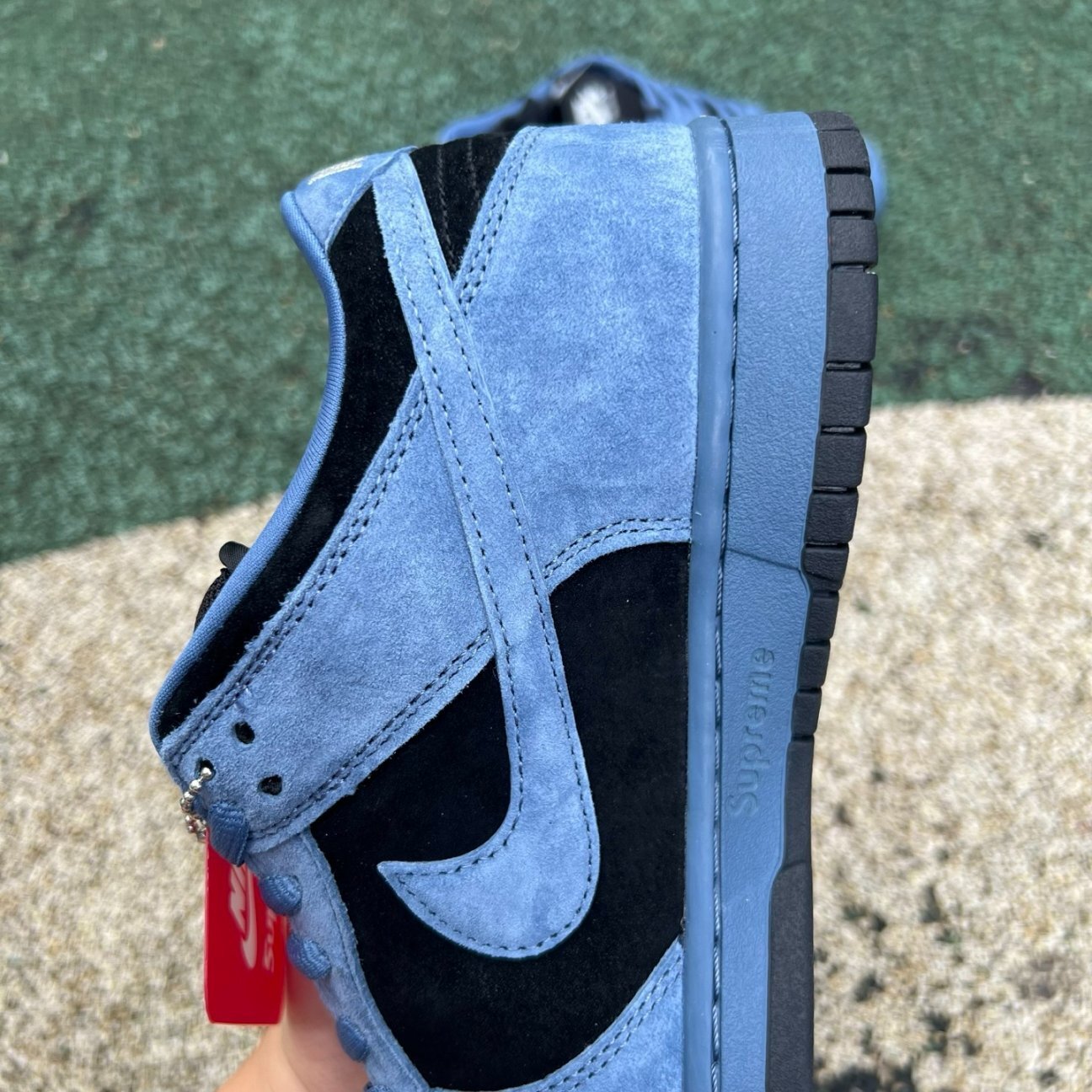 Supreme x Nike Dunk Low SB in the "Ocean Fog" - Image 5